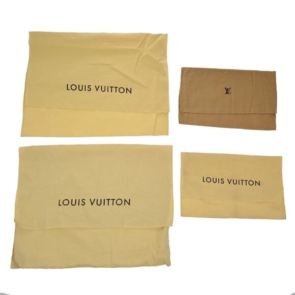 LOUIS VUITTON Logo 10 Set Dust Bag Drawstring Canvas Cotton Beige Brown - Picture 2 of 14